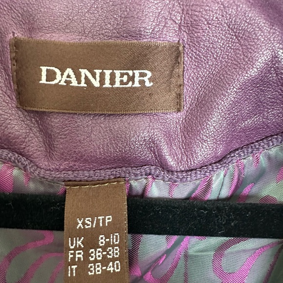 Danier Purple Leather Jacket - Picture 2 of 2
